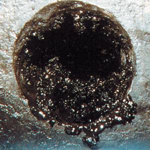 Example of sludge in lube oil piping